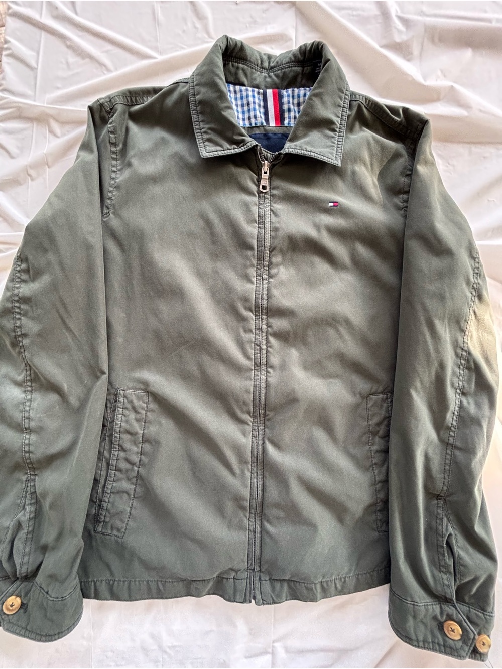 Tommy Hilfiger Olive Green Lightweight Zip Jacket